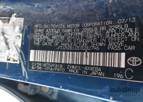2013 Toyota Prius V Three z USA, uszkodzony, nr VIN JTDZN3EU2D3282796